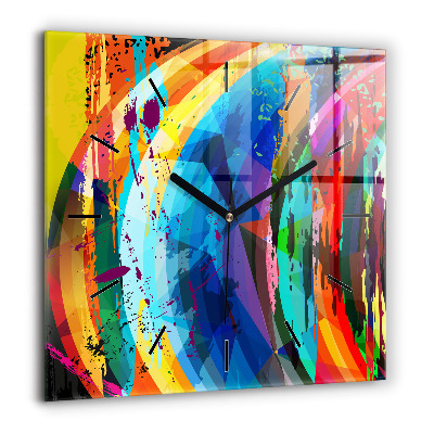 Horloge carrée en verre 60x60 cm Fond abstrait