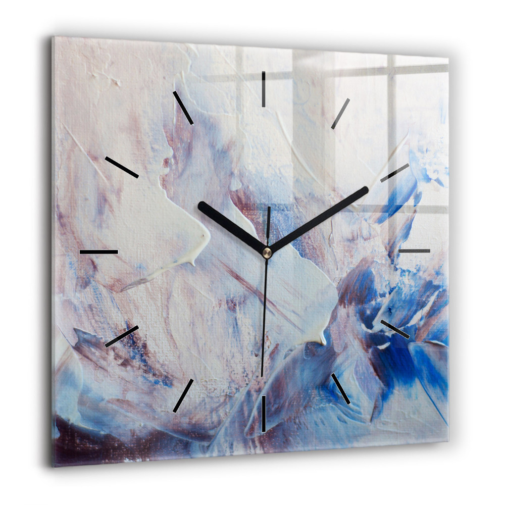 Horloge carrée en verre 60x60 cm Texture de peinture abstraite