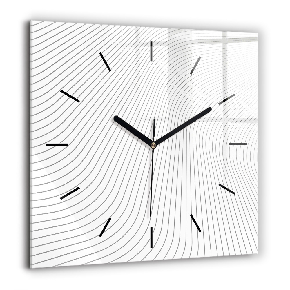 Pendule carrée en verre 60x60 cm Lignes abstraites