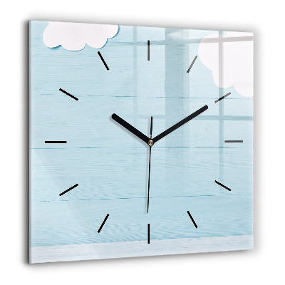 Pendule carrée en verre 60x60 cm Tableau pour enfants