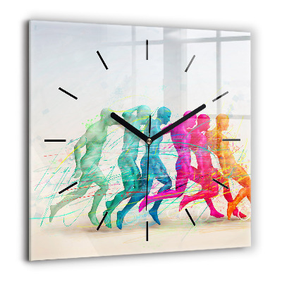 Horloge murale carrée 60x60 cm Personnes colorées