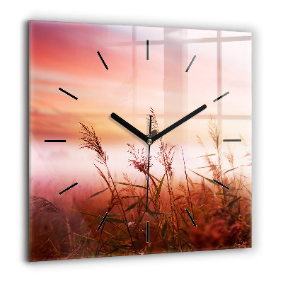 Horloge murale carrée 60x60 cm Matin brumeux