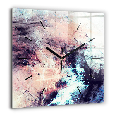 Horloge carrée en verre 60x60 cm Image abstraite