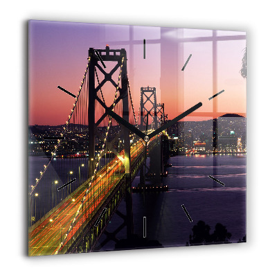 Horloge carrée en verre 60x60 cm Coucher de soleil aux USA