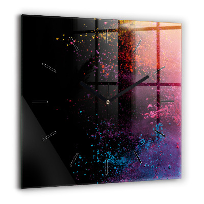 Horloge murale carrée 60x60 cm Une explosion de couleurs