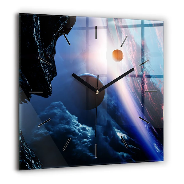 Horloge murale carrée 60x60 cm Grande galaxie