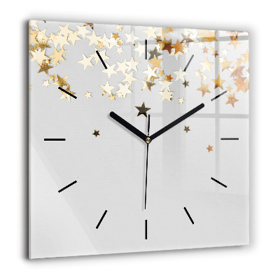 Horloge murale carrée 60x60 cm Étoiles sur fond lumineux