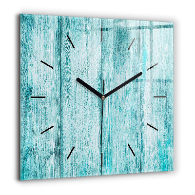 Horloge murale carrée 60x60 cm Vieux bois bleu