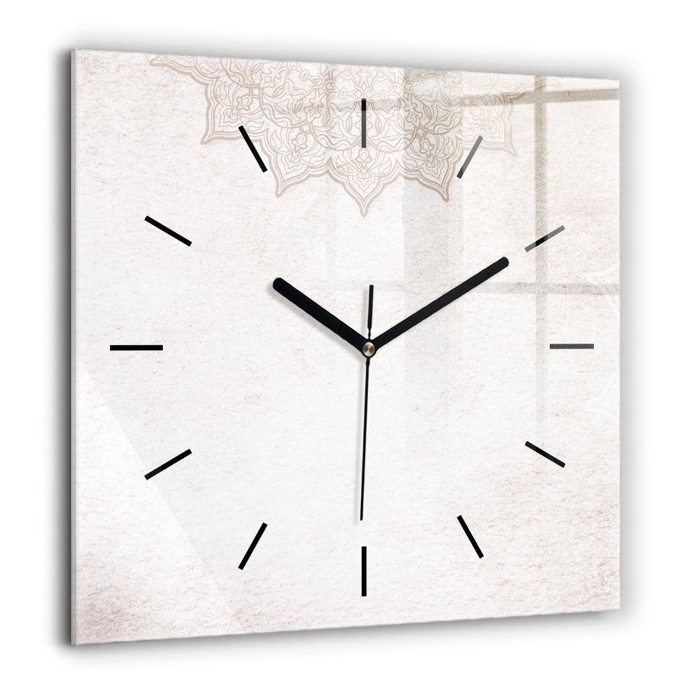 Horloge carrée en verre 60x60 cm Motif décoratif