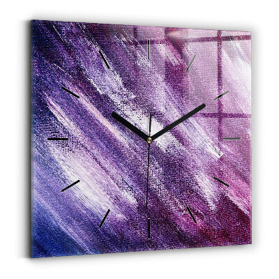 Horloge carrée en verre 60x60 cm Texture de peinture acrylique