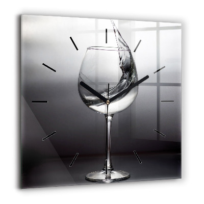 Horloge murale carrée 60x60 cm Verre à vin