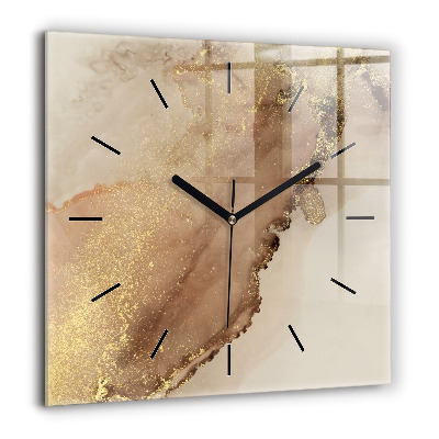 Horloge carrée en verre 60x60 cm Art moderne beige