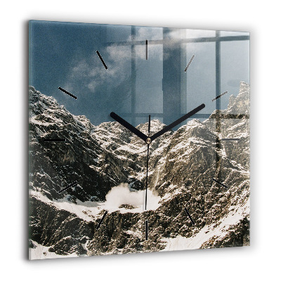 Pendule carrée en verre 60x60 cm Monts Watzmann