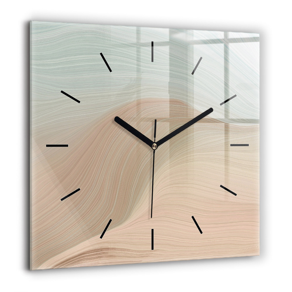 Horloge carrée en verre 60x60 cm Vague abstraite