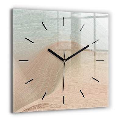 Horloge carrée en verre 60x60 cm Vague abstraite