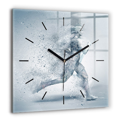 Pendule carrée en verre 60x60 cm Homme courant