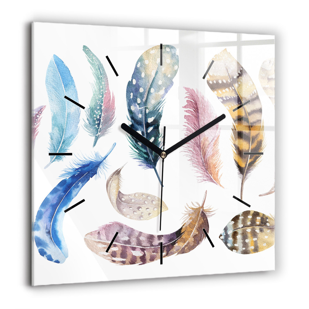 Pendule carrée en verre 60x60 cm Illustration rétro