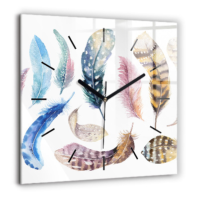 Pendule carrée en verre 60x60 cm Illustration rétro