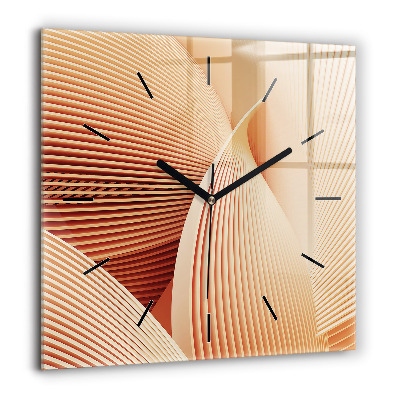 Horloge murale carrée 60x60 cm Motif abstrait de vagues