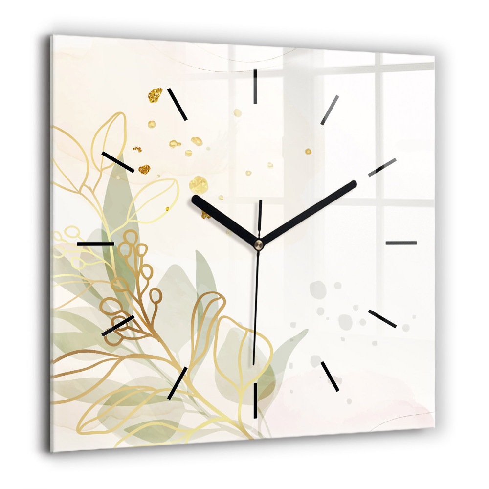 Horloge carrée en verre 60x60 cm Abstrait pastel