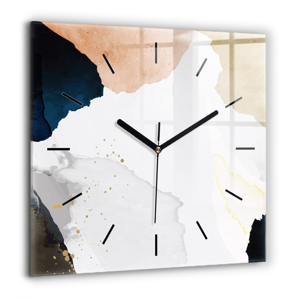 Horloge murale carrée 60x60 cm Abstrait taches