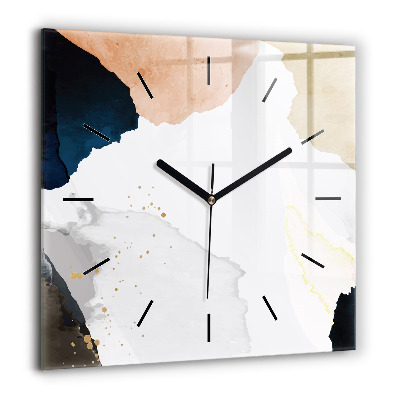 Horloge murale carrée 60x60 cm Abstrait taches