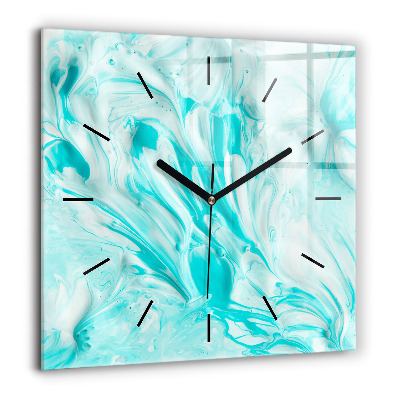 Horloge murale carrée 60x60 cm Abstraction bleue