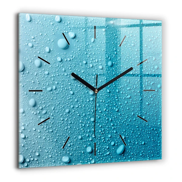 Horloge carrée en verre 60x60 cm Gouttes d'eau sur verre