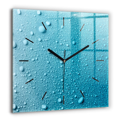 Horloge carrée en verre 60x60 cm Gouttes d'eau sur verre
