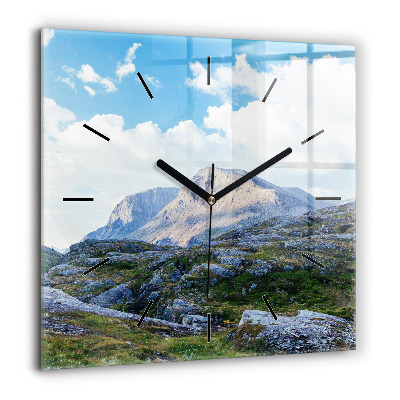 Horloge carrée en verre 60x60 cm Paysage rocheux