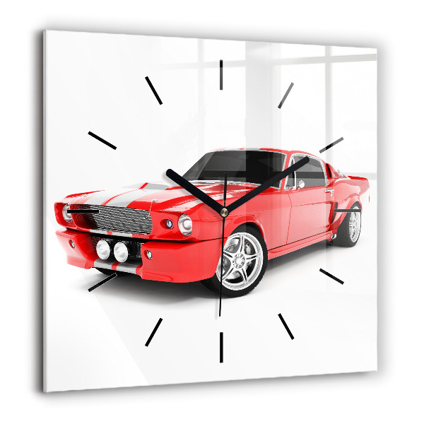 Horloge murale carrée 60x60 cm Voiture de sport