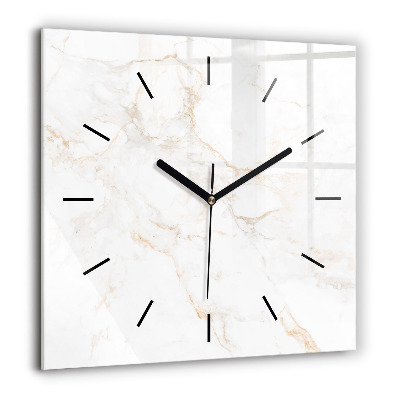 Pendule carrée en verre 60x60 cm Marbre élégant