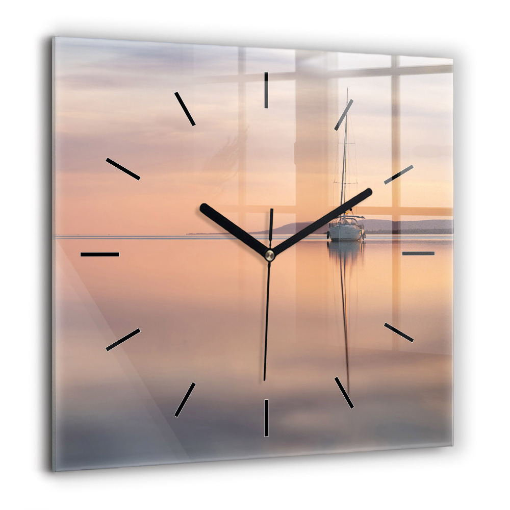 Pendule carrée en verre 60x60 cm Lac Balaton USA