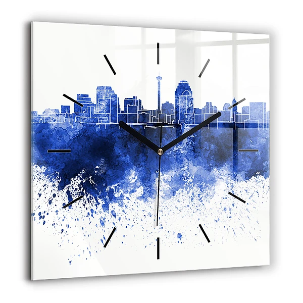 Horloge murale carrée 60x60 cm Aquarelle de San Antonio