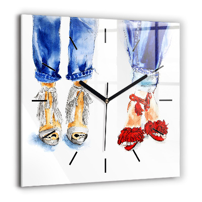 Horloge murale carrée 60x60 cm Épingles pour femmes
