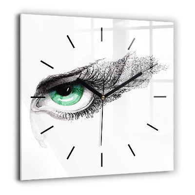Horloge murale carrée 60x60 cm Oeil humain abstrait