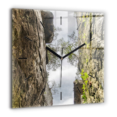 Horloge carrée en verre 60x60 cm Cité du rock en République tchèque
