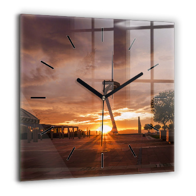 Horloge carrée en verre 60x60 cm Parc olympique de Barcelone