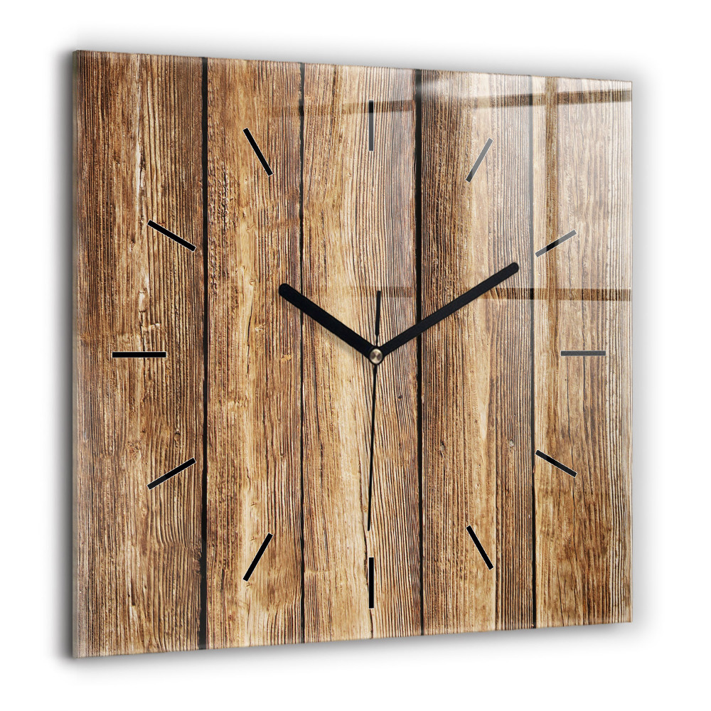 Horloge murale carrée 60x60 cm Planches en bois