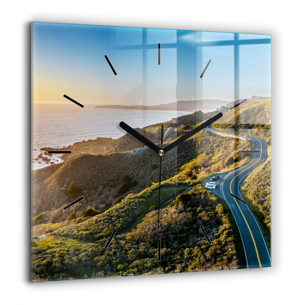 Horloge murale carrée 60x60 cm Route de San Francisco