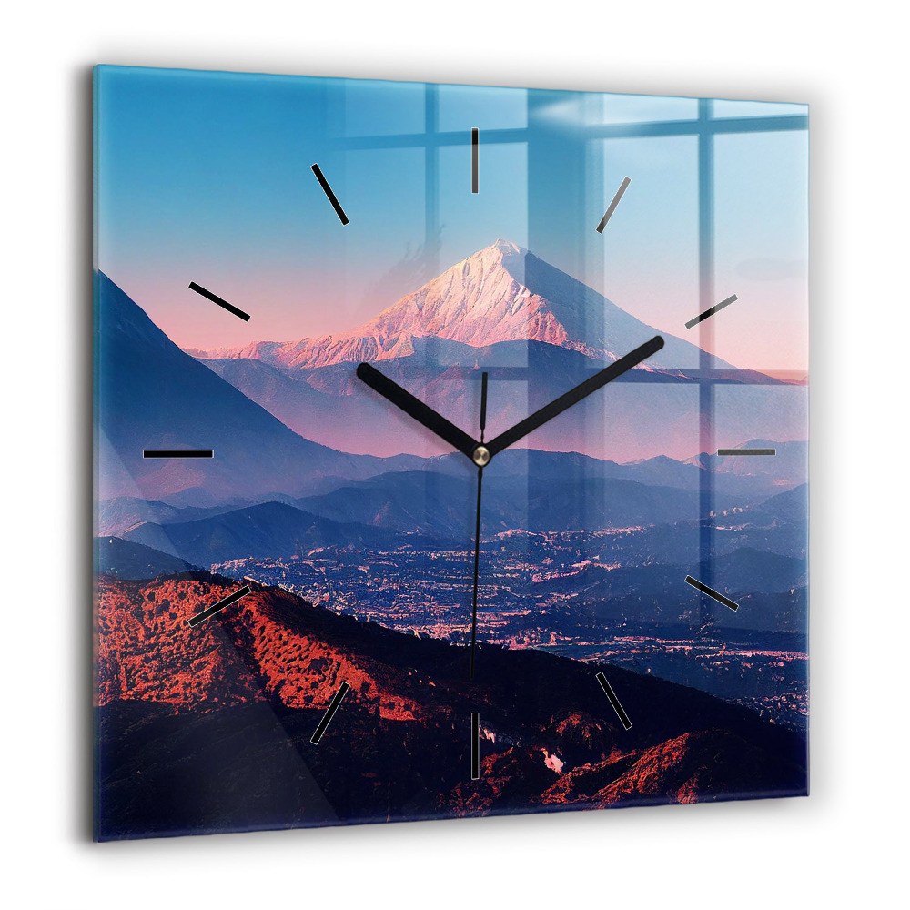 Pendule carrée en verre 60x60 cm Montagnes à San Antonio USA