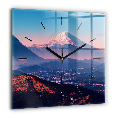 Pendule carrée en verre 60x60 cm Montagnes à San Antonio USA