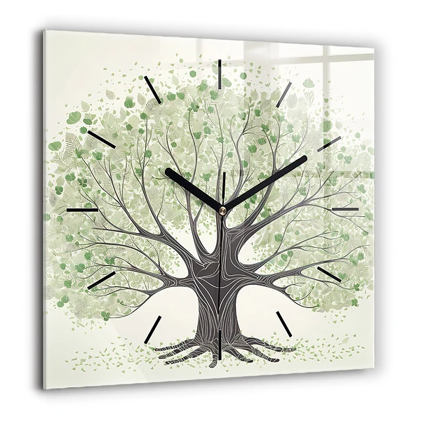 Horloge murale carrée 60x60 cm Grand arbre nature