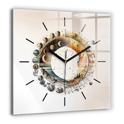 Horloge carrée en verre 60x60 cm Horloge astronomique