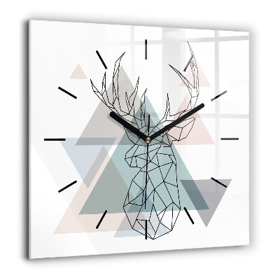 Pendule carrée en verre 60x60 cm Renne style scandinave