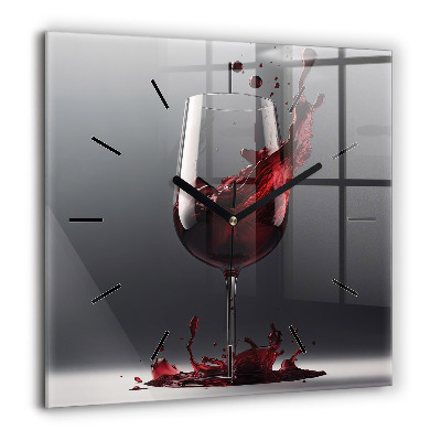 Pendule carrée en verre 60x60 cm Lampe de vin rouge