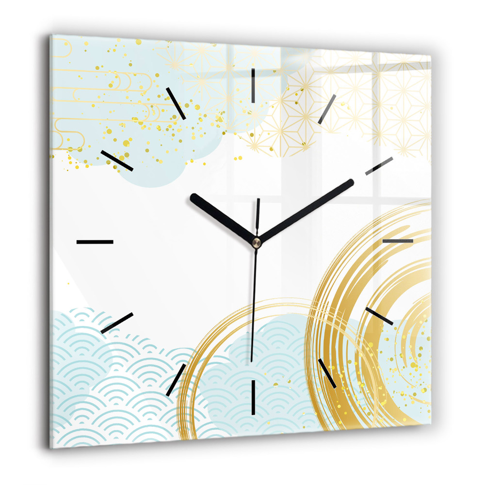 Horloge carrée en verre 60x60 cm Motif décoratif