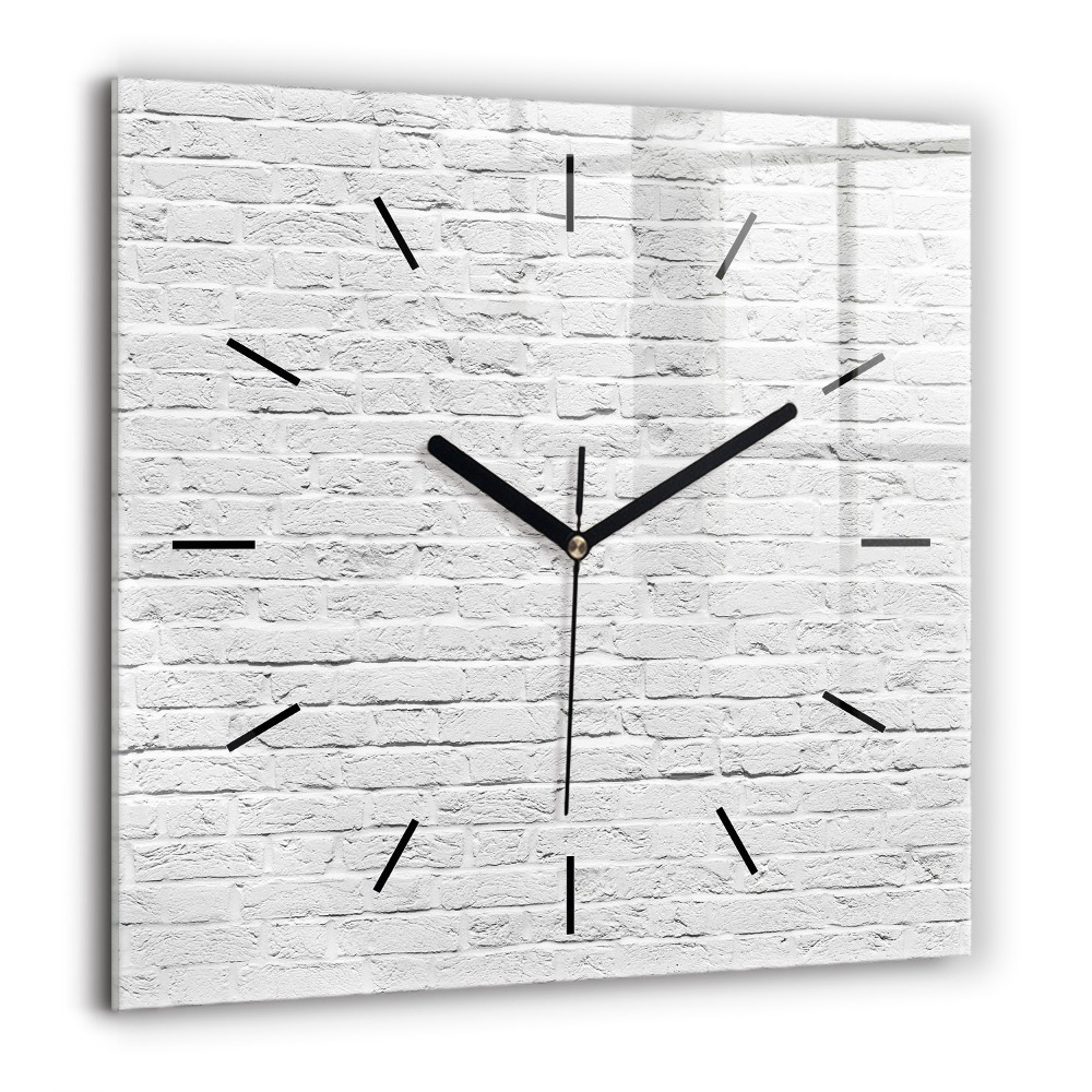 Horloge murale carrée 60x60 cm Mur de briques claires