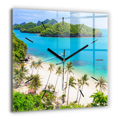 Pendule carrée en verre 60x60 cm Parc national en Thaïlande