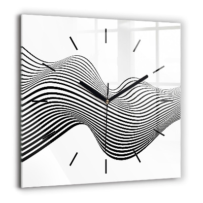 Horloge carrée en verre 60x60 cm Art en noir et blanc